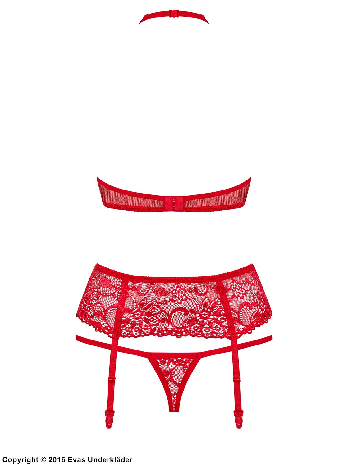 Verführerische Dessous-Set, Stretch-Spitze, durchsichtig Spitze, Blumen